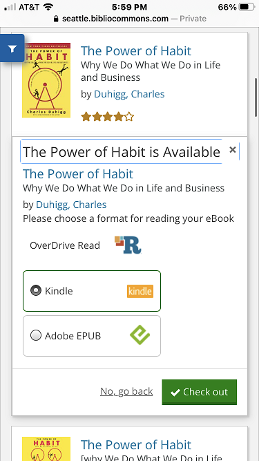 Kindle format Checkout